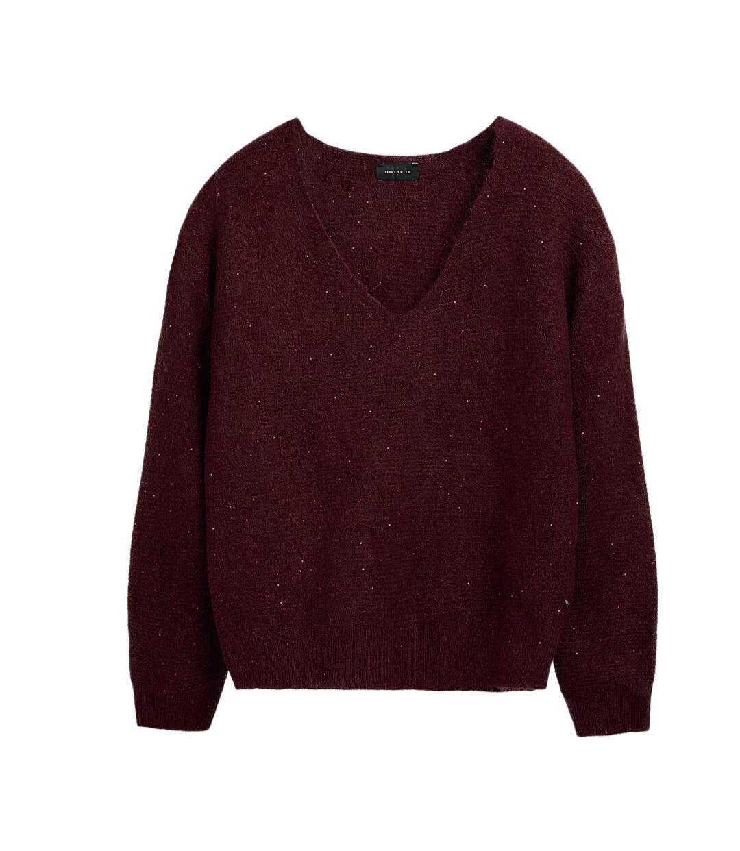 Pull bordeaux femme teddy smith keith-1