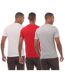 Pack Of 3  Mens Contrast Logo T-shirt  Red White Grey Hugo-2