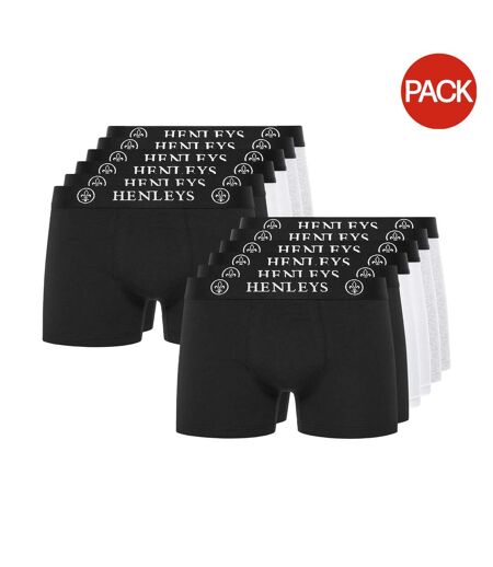 Pack Of 12  Mens Century Boxer Shorts  Multicoloured Henleys