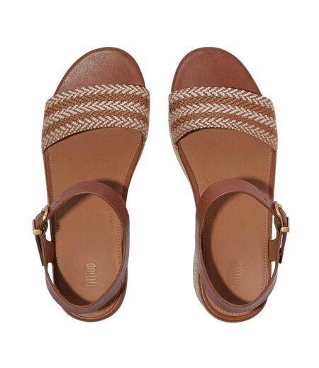 Womens/ladies Leather Platform Platform Sandals Tan FitFlop