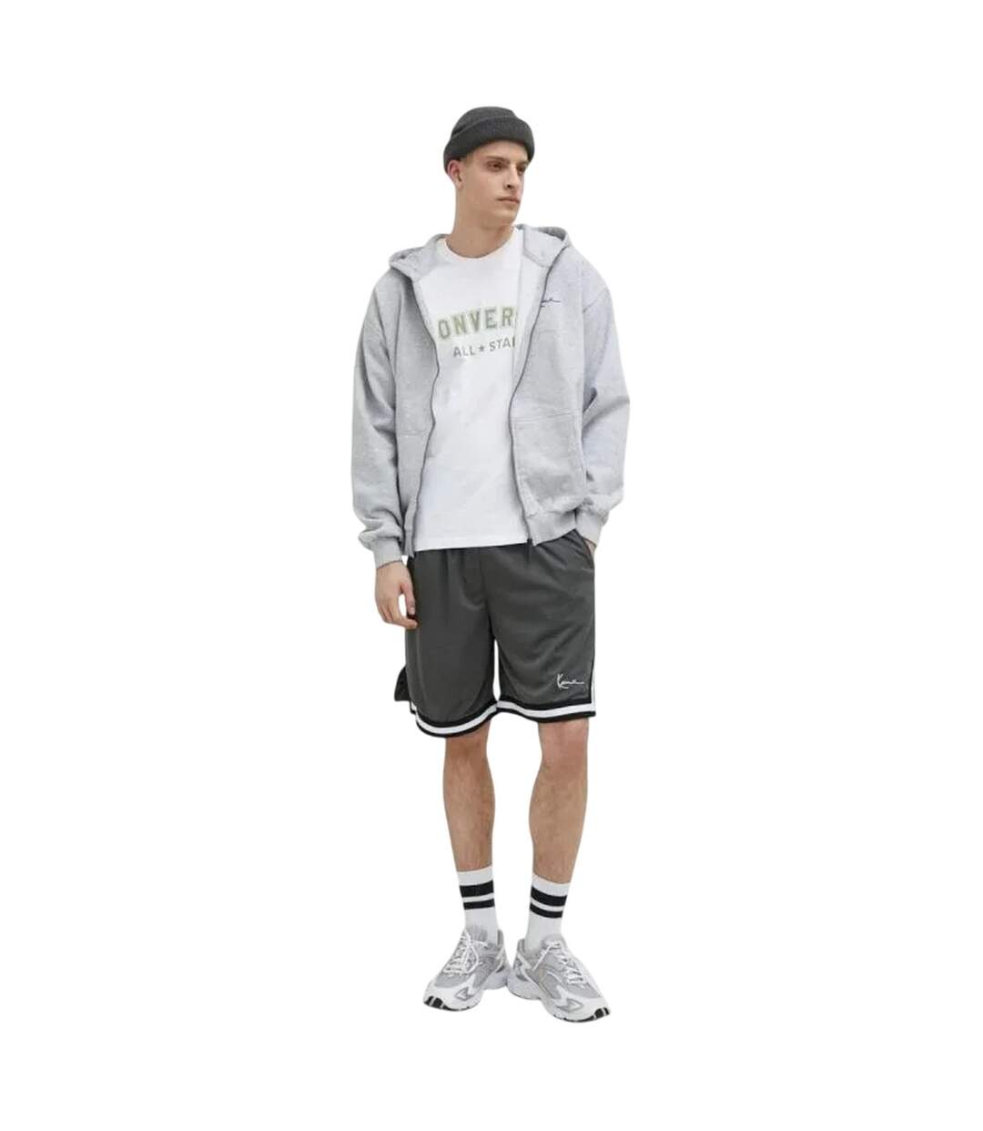 Veste À Capuche Motif/style Signature Essential Homme Gris Karl Kani-1