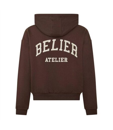 Mens Campus Logo Hoodie Brown Belier
