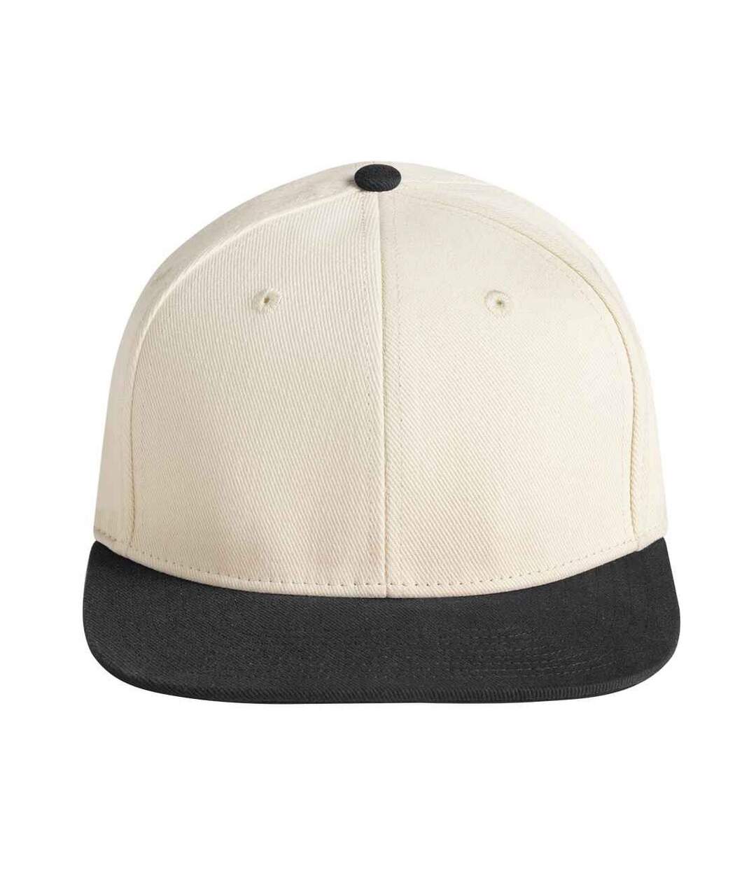 Casquette De Baseball Motif/style Contrasté Naturel Noir Beechfield-1