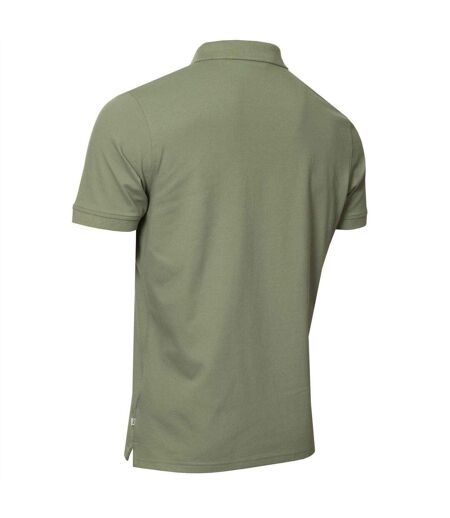 Mens Embroidered Collared Short-sleeved Polo Shirt Sage Calvin Klein