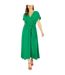 Robe Portefeuille Manches Style Kimono Femme Vert Vif Yumi-1
