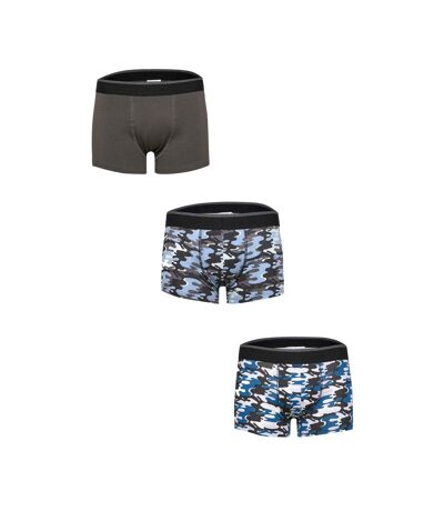 Tom Franks Mens Camo Boxer Shorts (Pack Of 3) (Grey Camo) - UTUT654