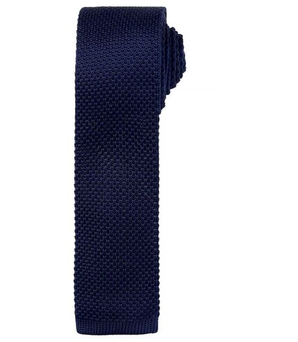 Cravate fine tricotée - PR789 - bleu marine