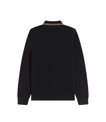 Mens Long-sleeved Polo Shirt Black Fred Perry