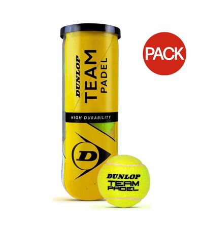 Pack of 3  Team padel tennis balls  one size green Dunlop-Slazenger