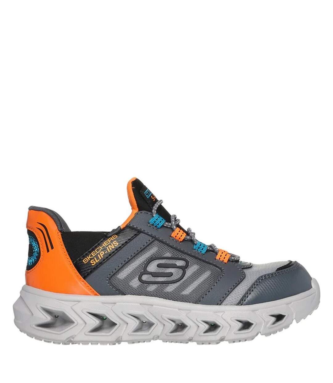 Baskets hypno-flash 2.0 odelux garçon charbon / orange Skechers-2