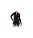 Womens/ladies Heathered Full Zip Raglan Jacket Black Gym King-1