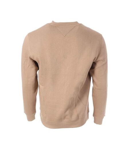 Sweat beige violet homme tommy hilfiger reg flag crew