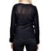 Pull Doux Femme Col Rond Noir - Manches Longues Torsadées-2