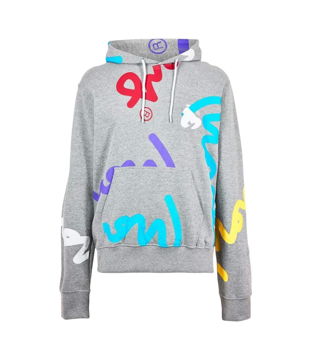 Mens Graphic Print Hoodie Grey Money-1