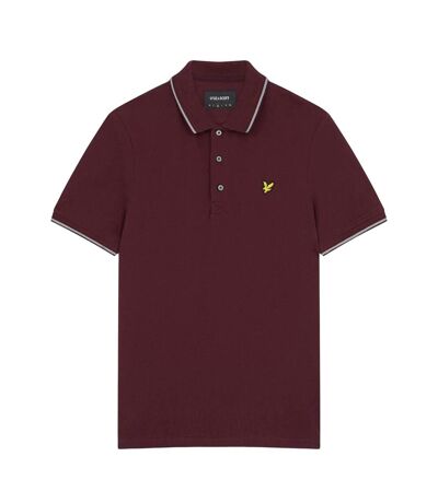 Polo homme bordeaux / gris chiné Lyle & Scott Lyle & Scott