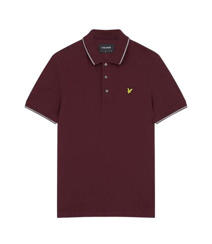 Polo homme bordeaux / gris chiné Lyle & Scott Lyle & Scott