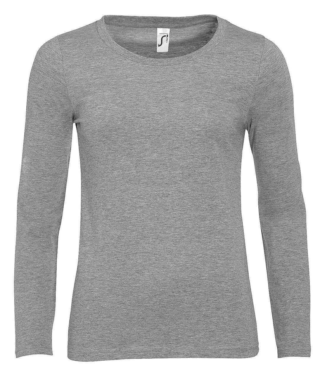 T-shirt manches longues FEMME - 11425 - gris chiné