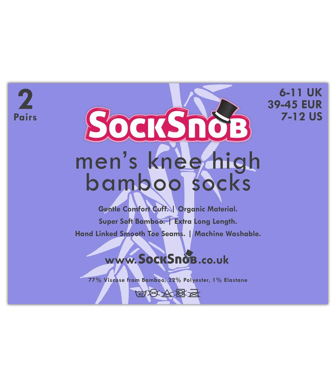 Sock Snob - 2 Paires Bambou Chaussettes Homme | Chaussettes Longues