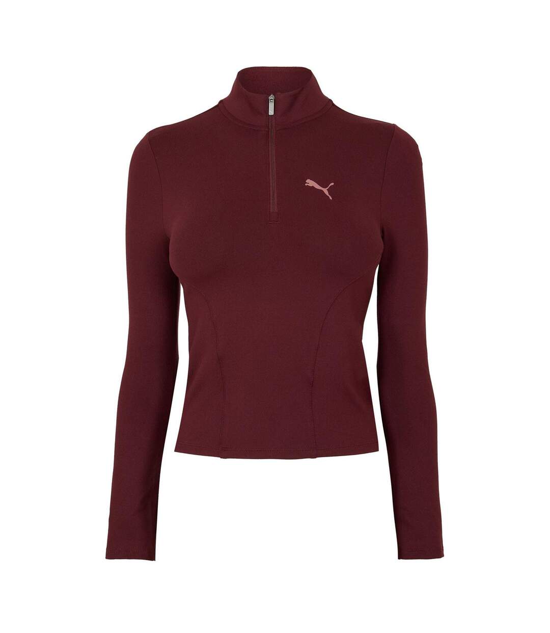 Womens/ladies Half Zip Fleece Top Aubergine Puma-1