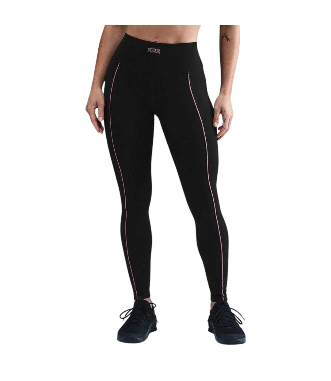 Collant Motif/style Rayure Latérale Femme Noir Rose Nike-2