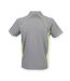 Finden & Hales Mens Piped Performance Sports Polo Shirt (Gunmetal Gray/Lime)