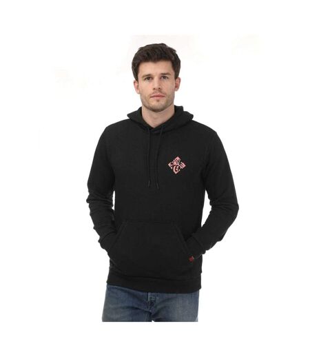 Mens Cotton Blend Drawstring Hoodie Black Five Ten