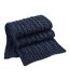 Cable knit melange scarf one size navy Beechfield