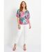 T-shirt imprimé tropical manches papillon-3