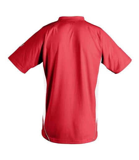 SOLS Mens Maracana 2 Short Sleeve Scoccer T-Shirt (Red/White)