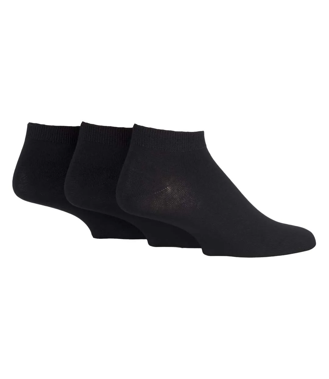 3 Pack Mens Plain Bamboo Trainer Liner Socks - Soft Breathable Everyday Comfort-1