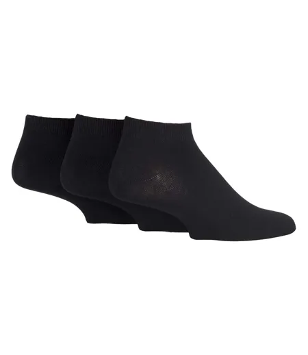 3 Pack Mens Plain Bamboo Trainer Liner Socks - Soft Breathable Everyday Comfort
