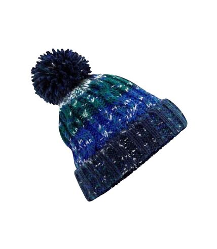 Beechfield Unisex Adults Corkscrew Knitted Pom Pom Beanie Hat (Alpine Blues) - UTRW5192