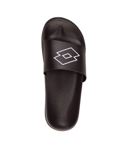 Claquettes Motif Logo Lathi Adulte Noir Lotto
