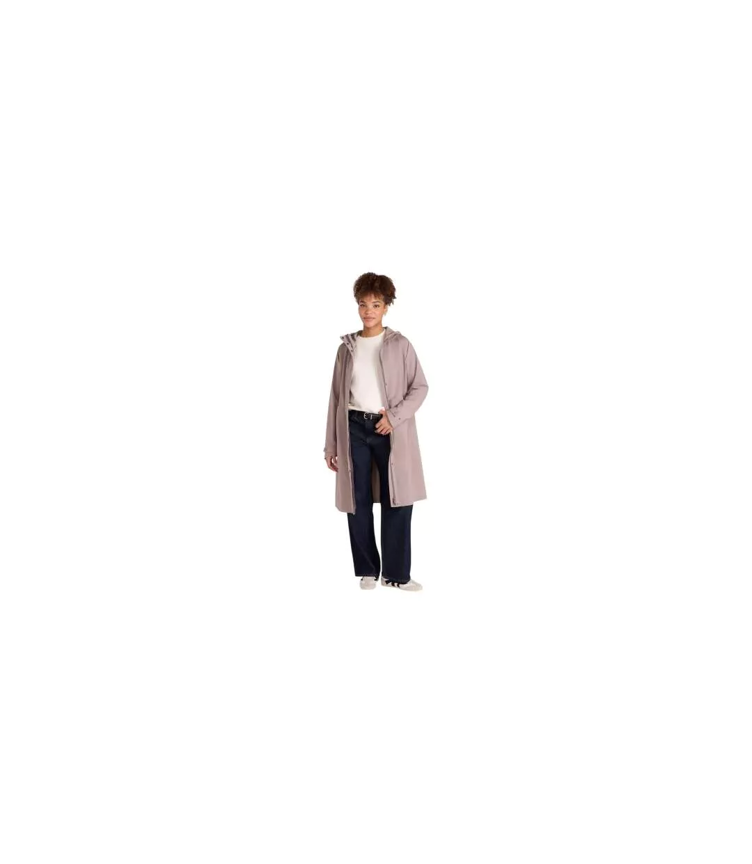 Womens/ladies Jade Long Length Waterproof Jacket Taupe Animal-1