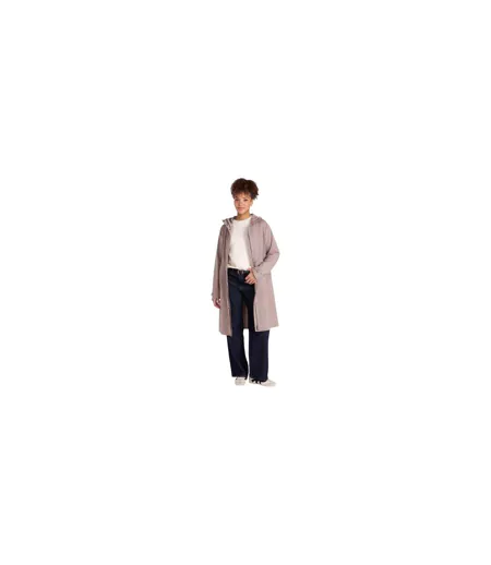 Womens/ladies Jade Long Length Waterproof Jacket Taupe Animal
