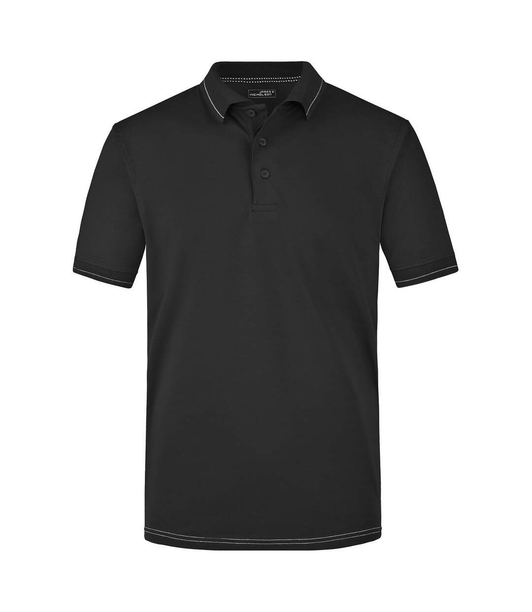 Polo Homme Noir Blanc James And Nicholson-1
