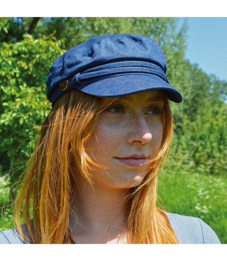 Ladies Cotton Peaked Denim Baker Boy Hat
