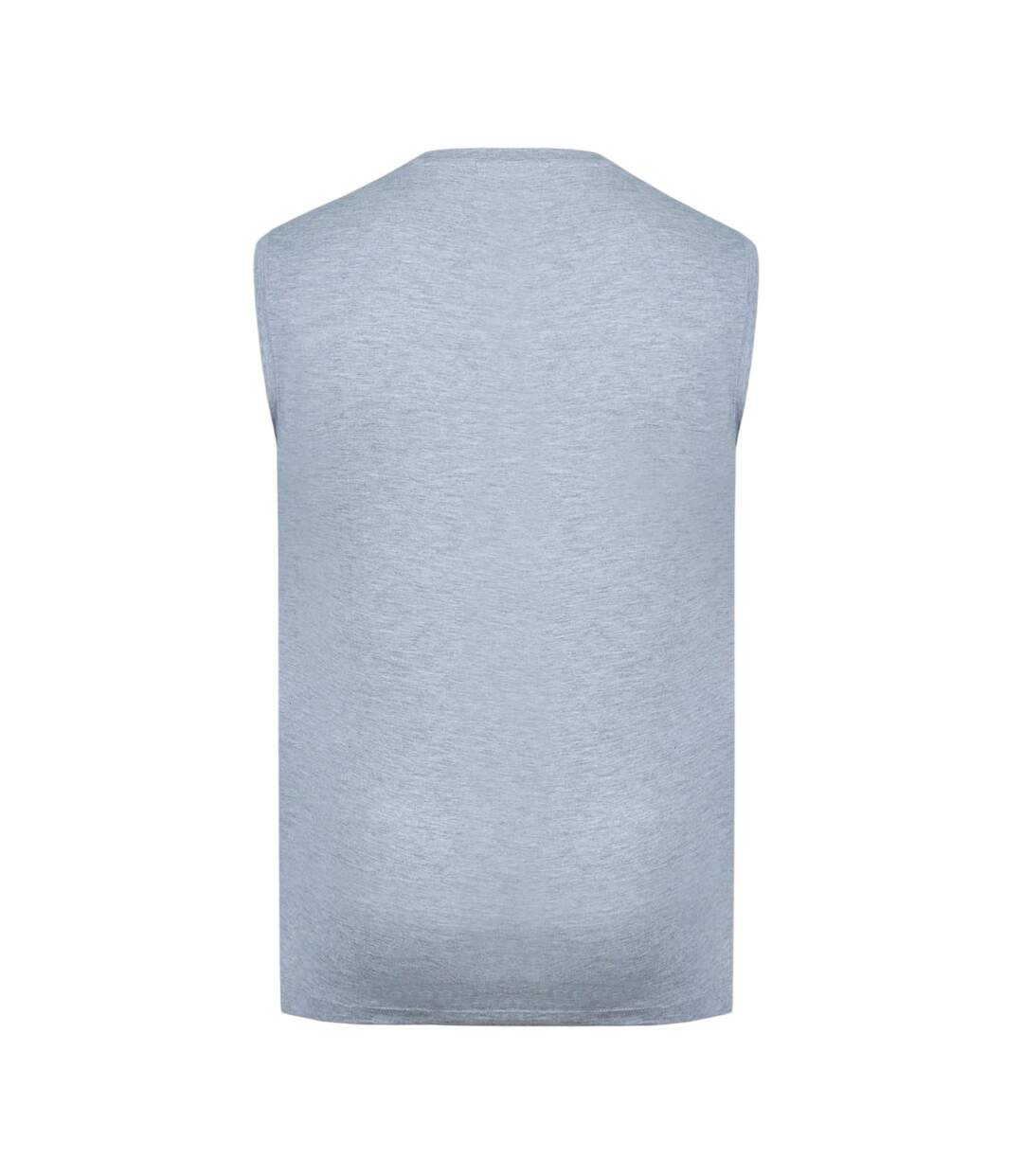 Mens Cotton Sleeveless Vest Top Grey Marl Slazenger-2