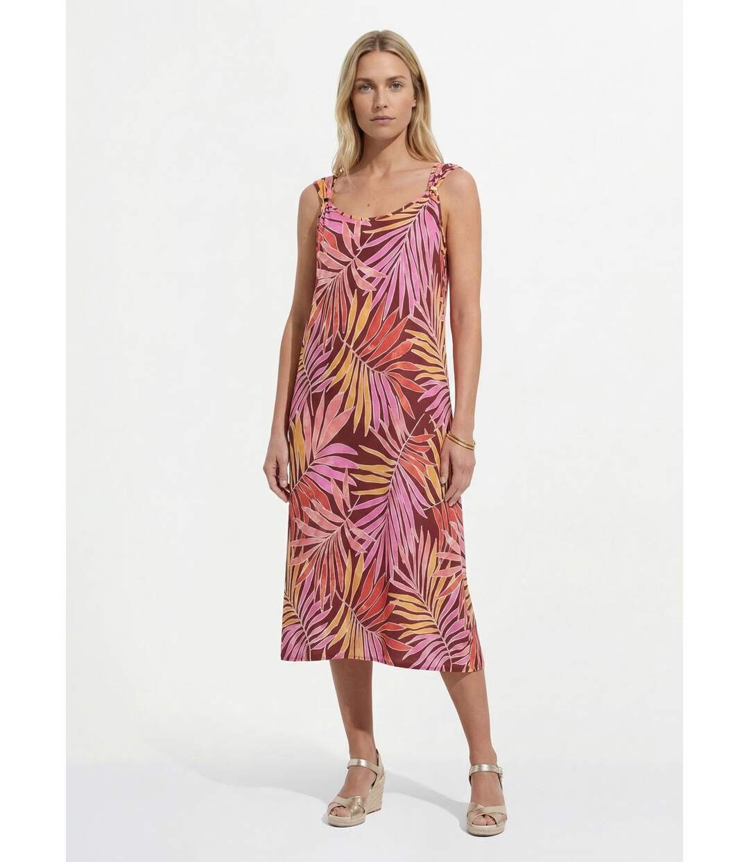 Robe longue sans manches bretelles bijou-1