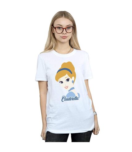 Disney Princess Womens/Ladies Cinderella Silhouette Cotton Boyfriend T-Shirt (White)