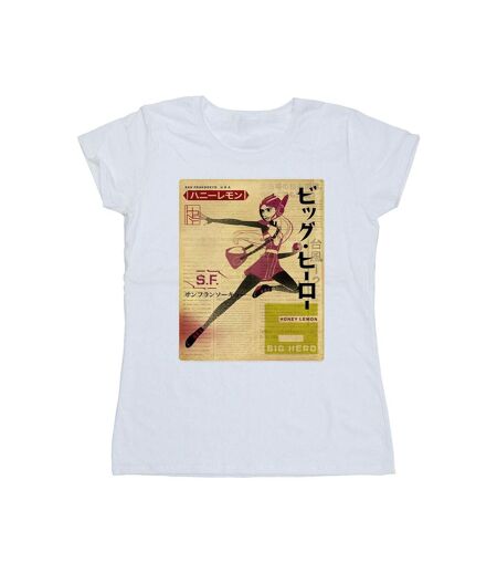 Disney - T-shirt BIG HERO BAYMAX HONEY LEMON NEWSPAPER - Femme (Blanc) - UTBI13109