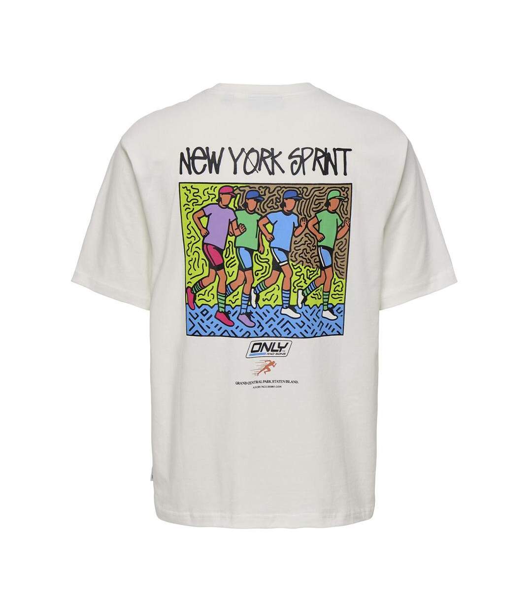 T-shirt blanc homme only & sons print logo-2