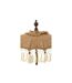 Parasol Déco en Jute Pompons 87cm Beige