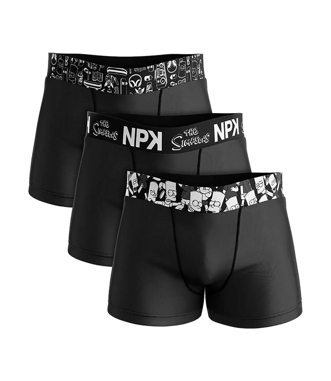 Boxer No Publik Featuring Simpsons Homme Confort et Fantaisie en Coton -Assortiment modèles photos selon arrivages- Pack de 3 Boxers 1533 en Coton-1