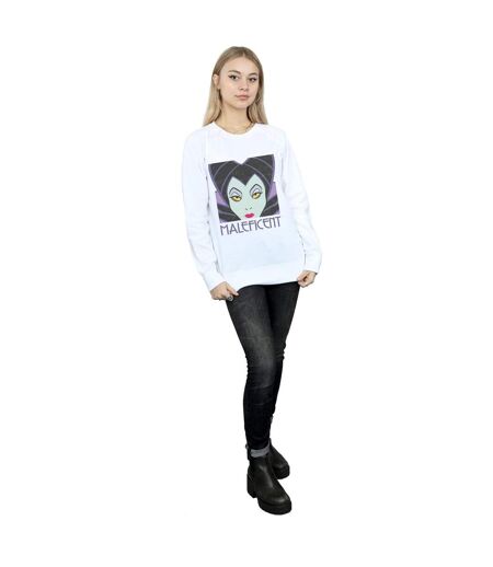 Disney Sweatshirt à tête courte Femme/Ladies Maleficent (Blanc) - UTBI12312