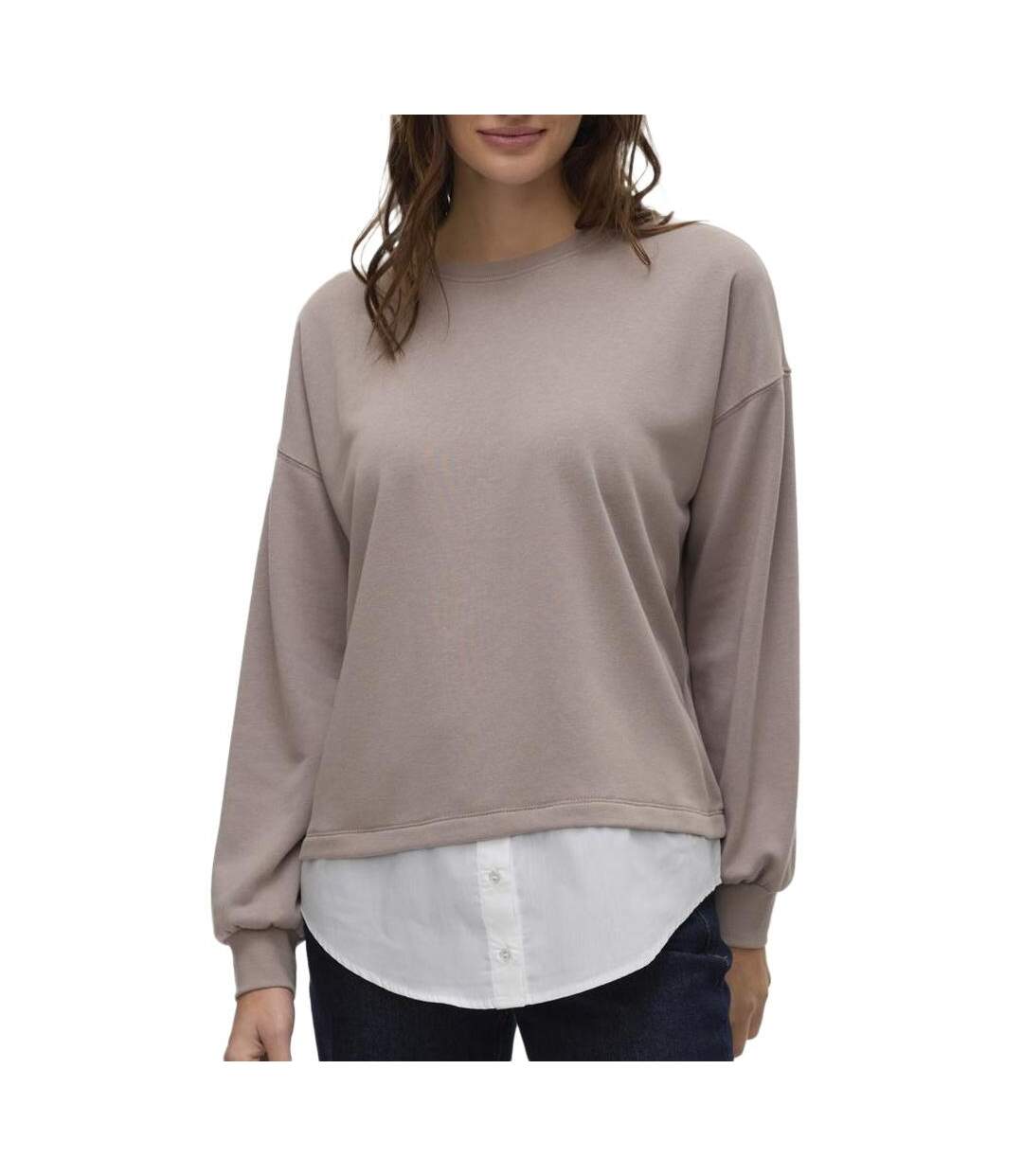 Sweat beige femme vero moda yoyo - m-1