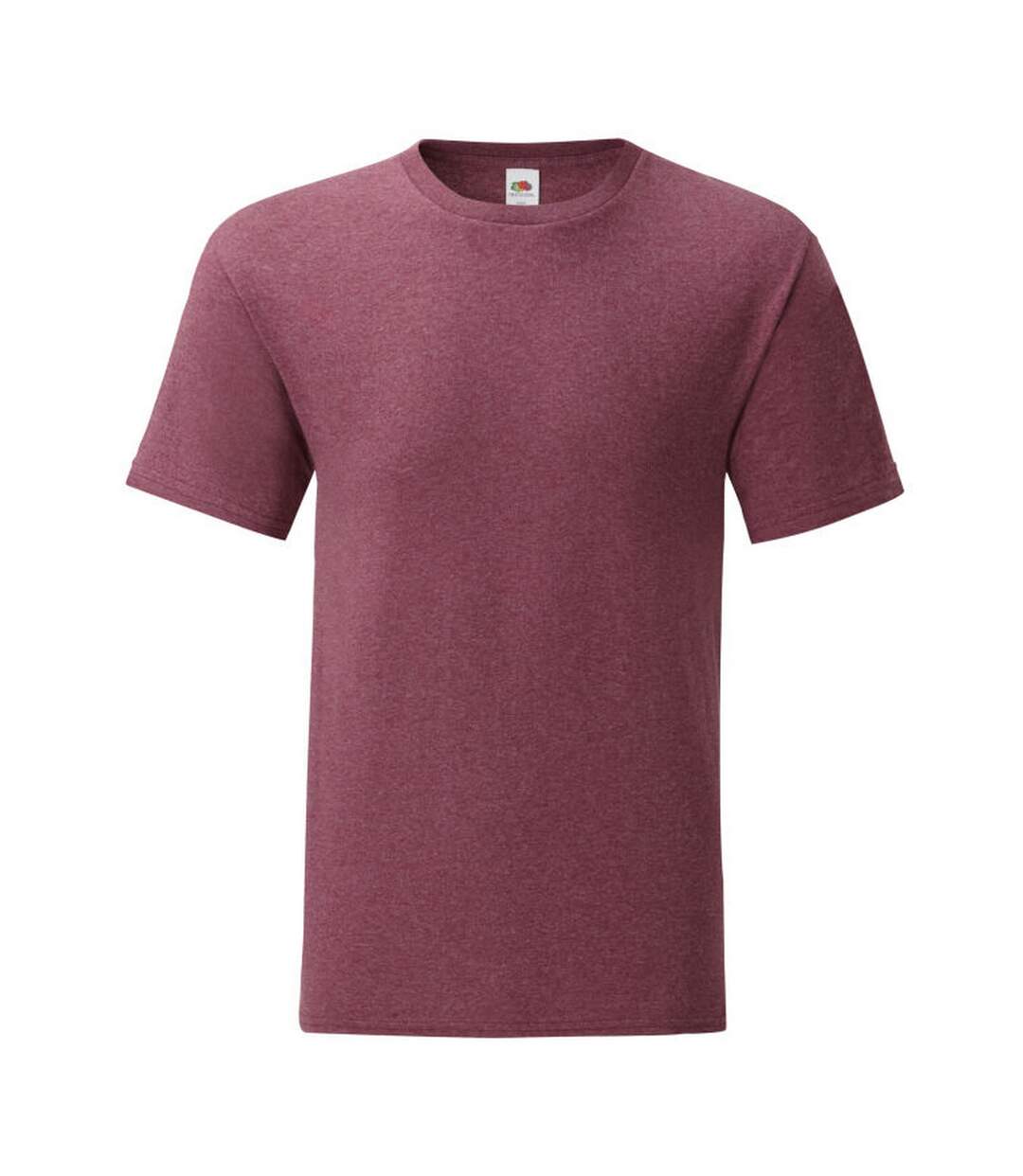 T-shirt manches courtes iconic homme bordeaux chiné Fruit of the Loom