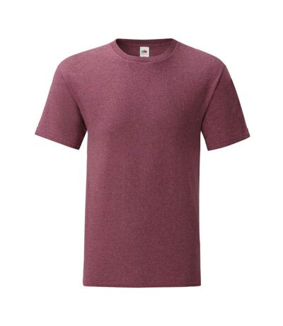 T-shirt manches courtes iconic homme bordeaux chiné Fruit of the Loom Fruit of the Loom