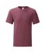 T-shirt manches courtes iconic homme bordeaux chiné Fruit of the Loom Fruit of the Loom