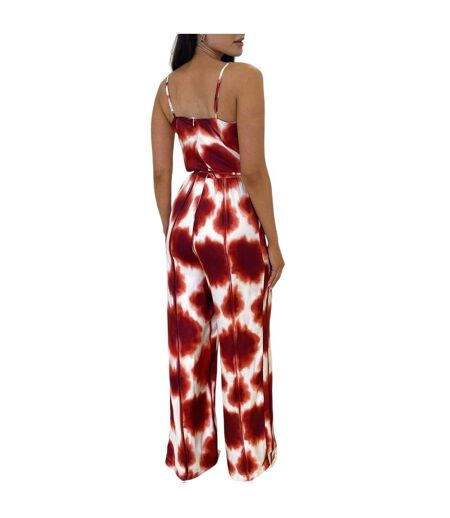 Combinaison Bretelles Fines Motif/style Imprimé Femme Rouge Pastel AX Paris